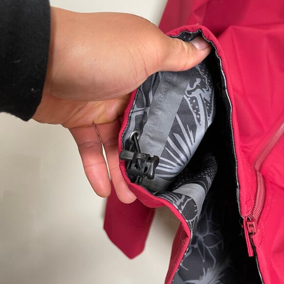 Obermeyer red hooded windbreaker jacket with adjustable hem mens S - Picture 6 of 11